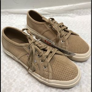 New Superga Leather Tan Sneakers sz 37 / 7